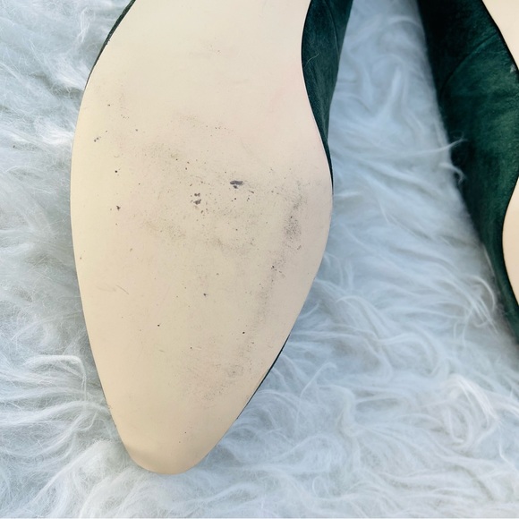 Connie Vintage Olive Green Suede Almond Toe Low Heel Pump - Picture 16 of 16